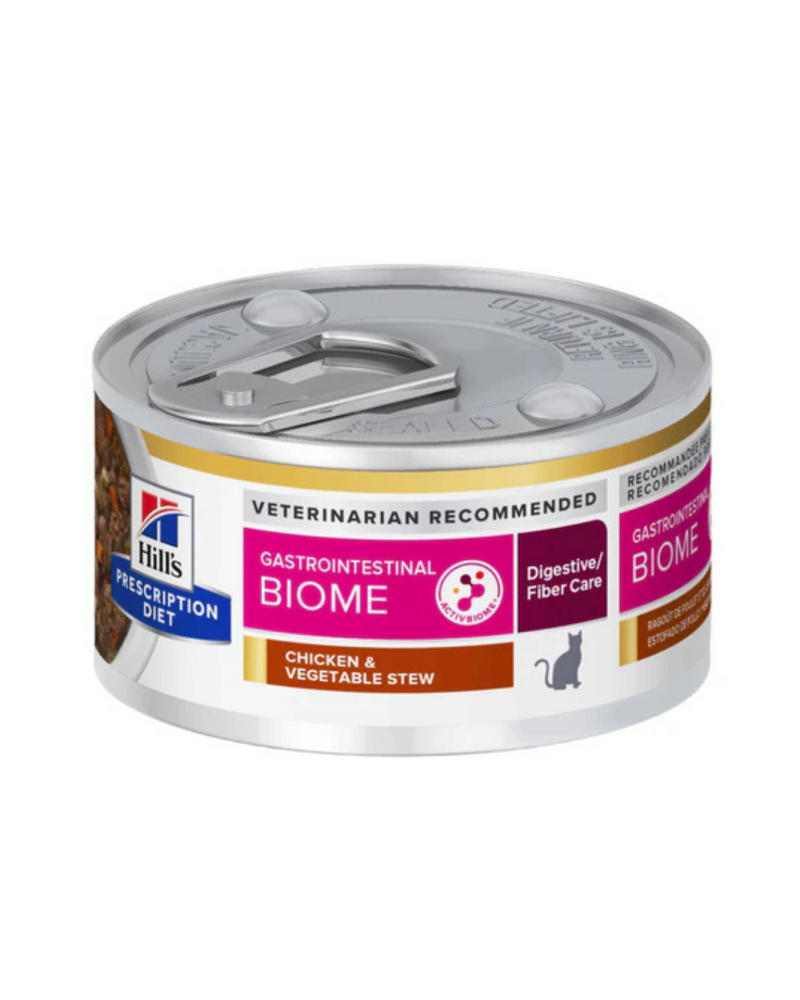 Hill's Prescription Diet - Wet Cat Food - Feline Gastrointestinal Biome Digestive/Fiber Care Stress Chicken & Vegetable Stew - 2.9OZ (min. 24 cans)