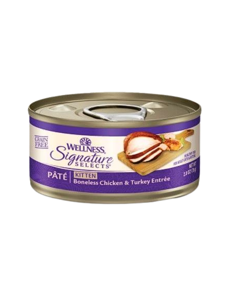 Wellness - Signature Selects Kitten - Wet Cat Food - Boneless Chicken & Turkey Entree Pate - 2.8OZ (min. 24 Cans)