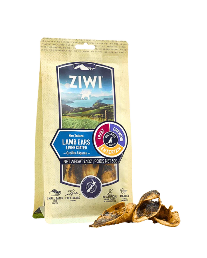 Ziwipeak - 狗狗風乾口腔保健點心 - 羊耳朵 - 60克