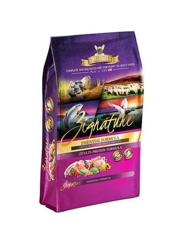Zignature - 小塊乾狗糧 - 無穀物 Zssential - 4 磅（至少 2 包）