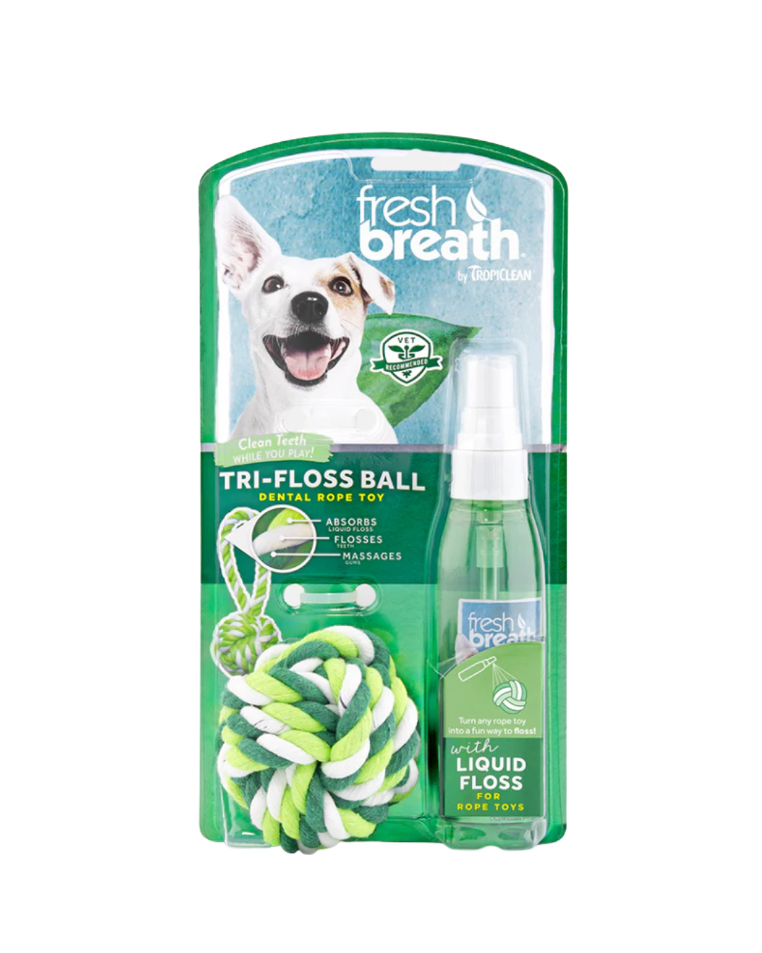 Tropiclean - Triflossball Plus Liquid Floss Dental Toy For Dogs - 4OZ - PetProject.HK