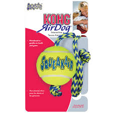 Kong - Squeaker Tennis Ball with Rope - PetProject.HK