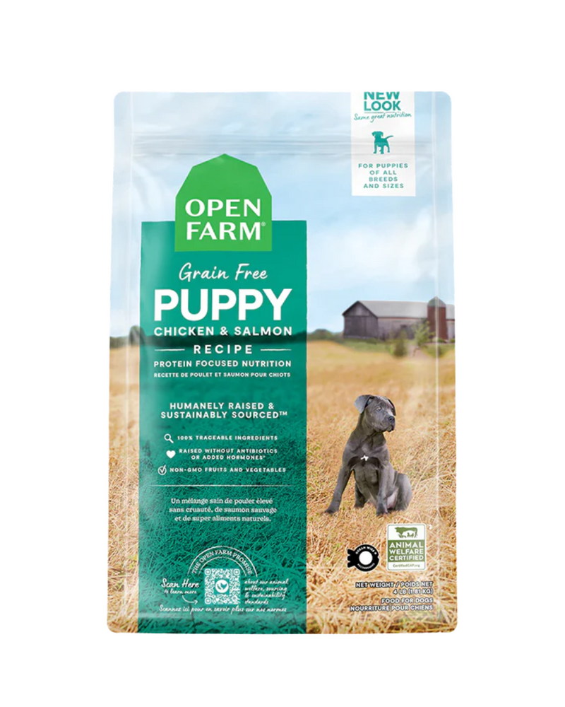 Open Farm - Dry Food for Puppies - Grain Free Chicken & Wild-Caught Salmon Recipe - 22LB