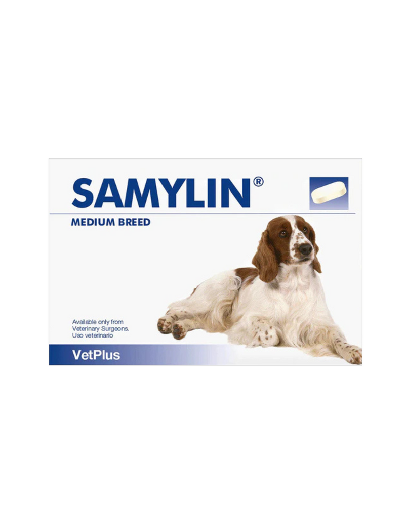 Vetplus - Samylin 肝臟補充劑，適用於中型犬（11-30公斤）- 30 片