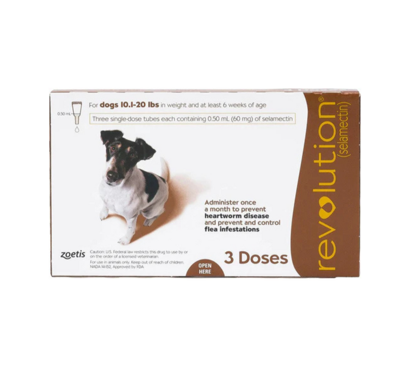 Revolution - Parasite Control for Small Dogs - Brown 10.1-20lbs - 60MG