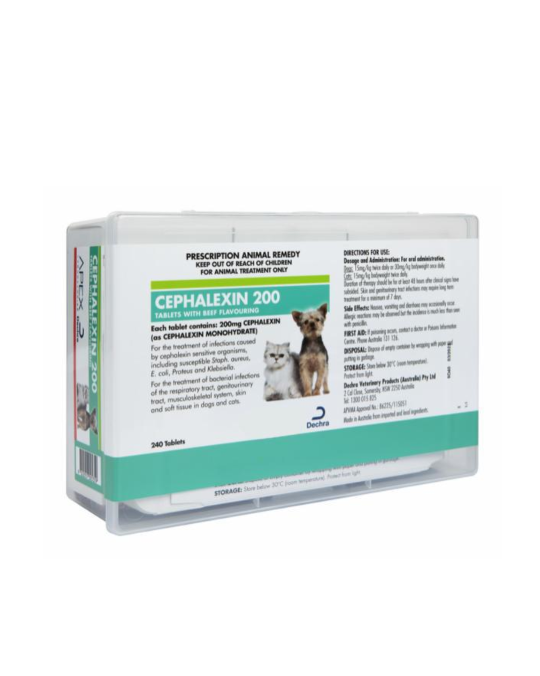 Dechra - Cephacin (Cephalexin) 200mg - Beef - Blister Pack - 1TAB - PetProject.HK