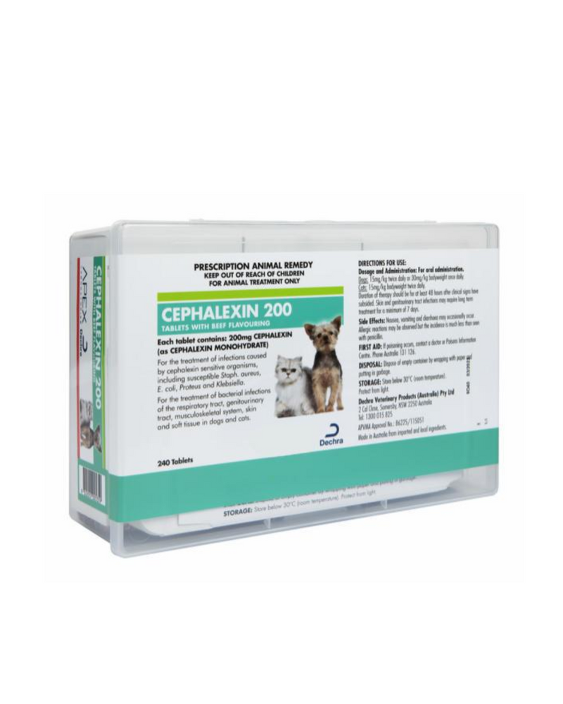 Dechra - Cephacin（頭孢氨芐）200毫克 - 牛肉口味 - 泡罩包裝 - 1片