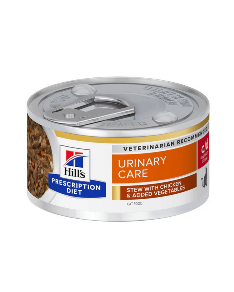 Hill's Prescription Diet - Wet Cat Food - Feline c/d Multicare Stress Urinary Care Chicken & Vegetable Stew Canned - 2.9OZ (min. 24 cans)