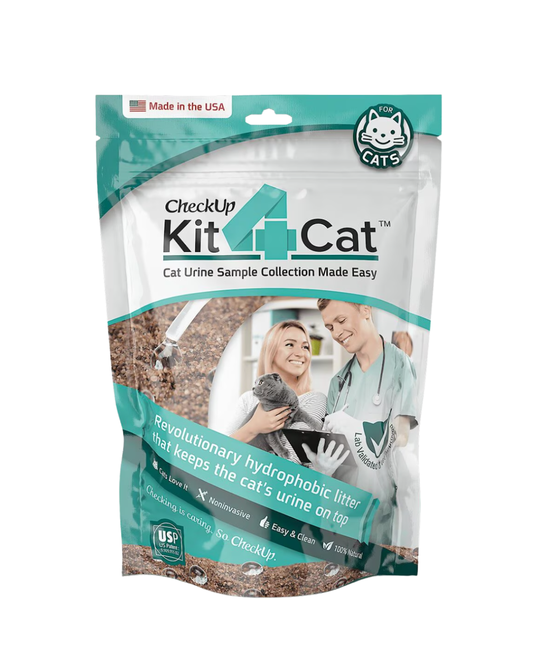CheckUp - Kit4Cat - 貓咪用疏水沙尿收集套組 - 3 x 300克