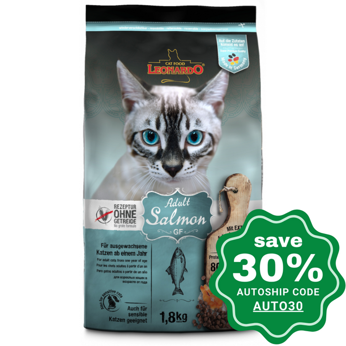 Leonardo - Grain-Free Natural Adult Dry Cat Food Salmon Recipe 1.8Kg Cats