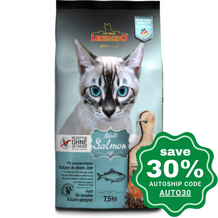 Leonardo - Grain-Free Natural Adult Dry Cat Food Salmon Recipe 7.5Kg Cats