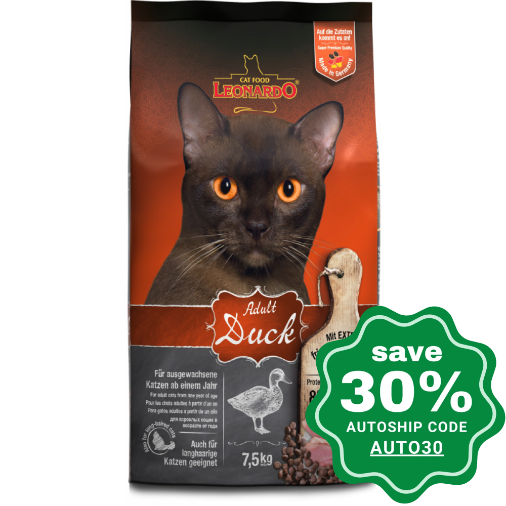 Leonardo - Natural Adult Dry Cat Food Duck Recipe 7.5Kg Cats