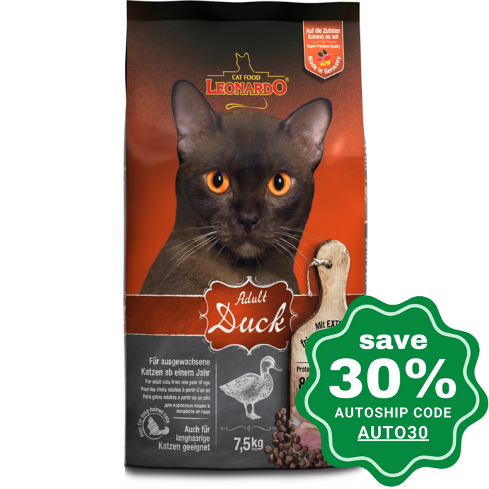 Leonardo - Natural Adult Dry Cat Food Duck Recipe 7.5Kg Cats