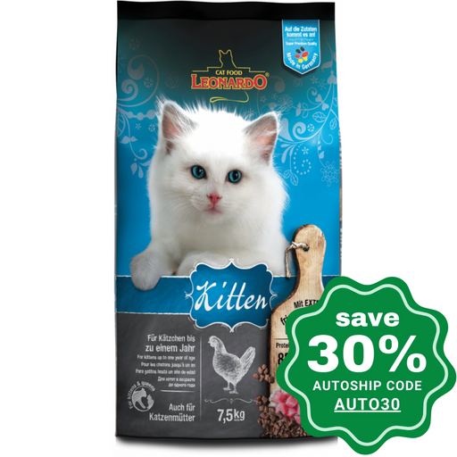 Leonardo - Natural Kitten Dry Cat Food Poultry Recipe 7.5Kg Cats