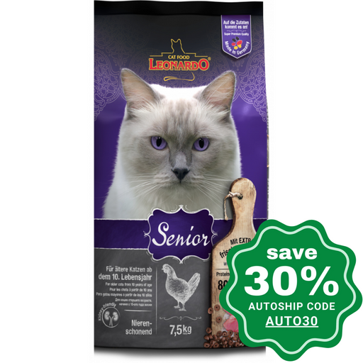 Leonardo - Natural Senior Dry Cat Food Poultry Recipe 7.5Kg Cats