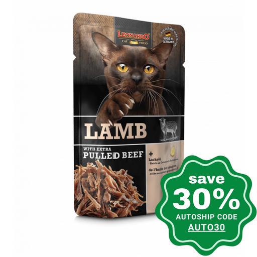 Leonardo - Natural Wet Cat Food Pouch Lamb & Beef Shredded 70G Cats