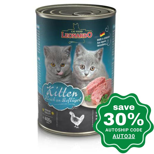 Leonardo - Natural Wet Kitten Cat Food Poultry Recipe 400G Cats