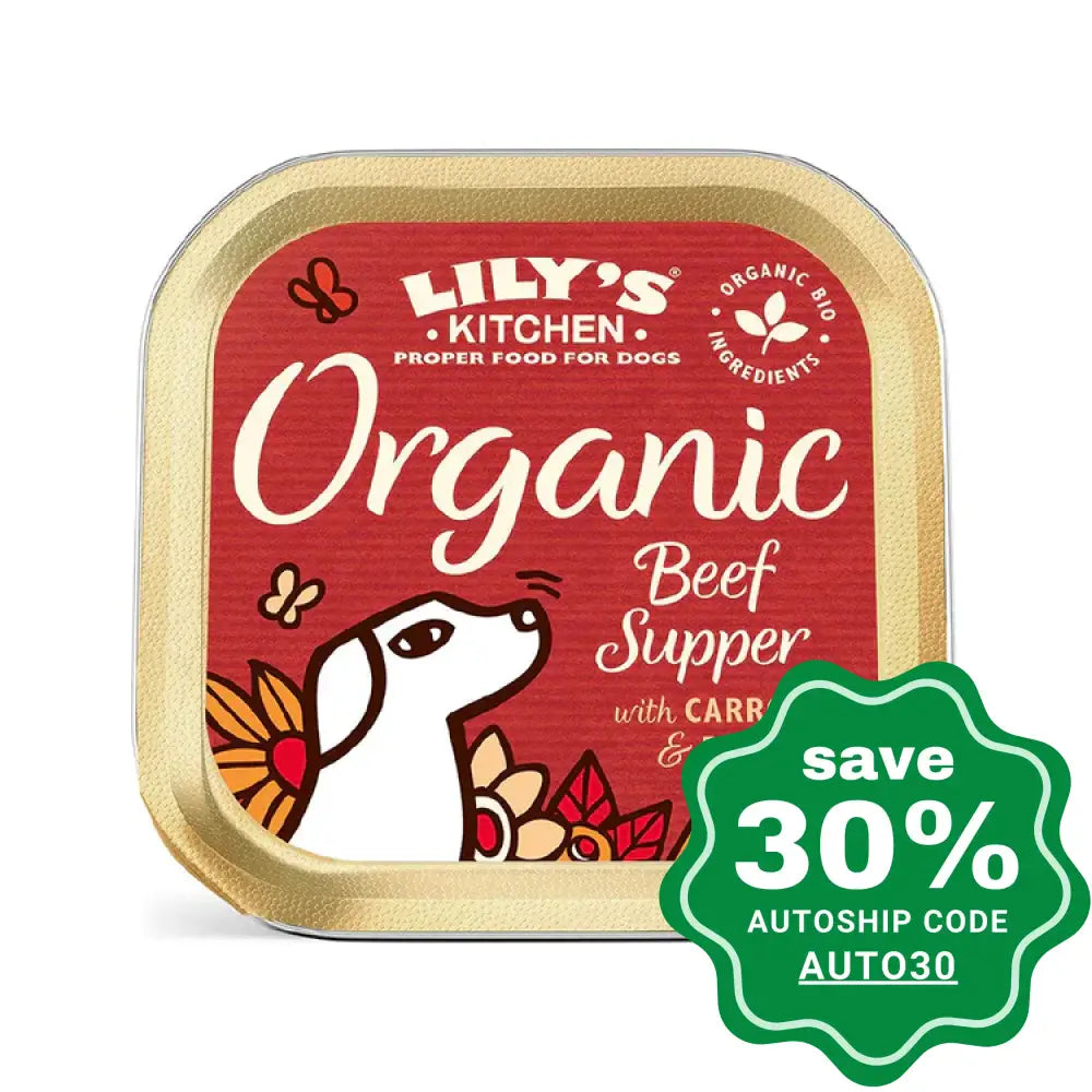 Lily’s Kitchen - Wet Dog Food Organic Beef Supper 150G (Min. 110 Bowls) Dogs