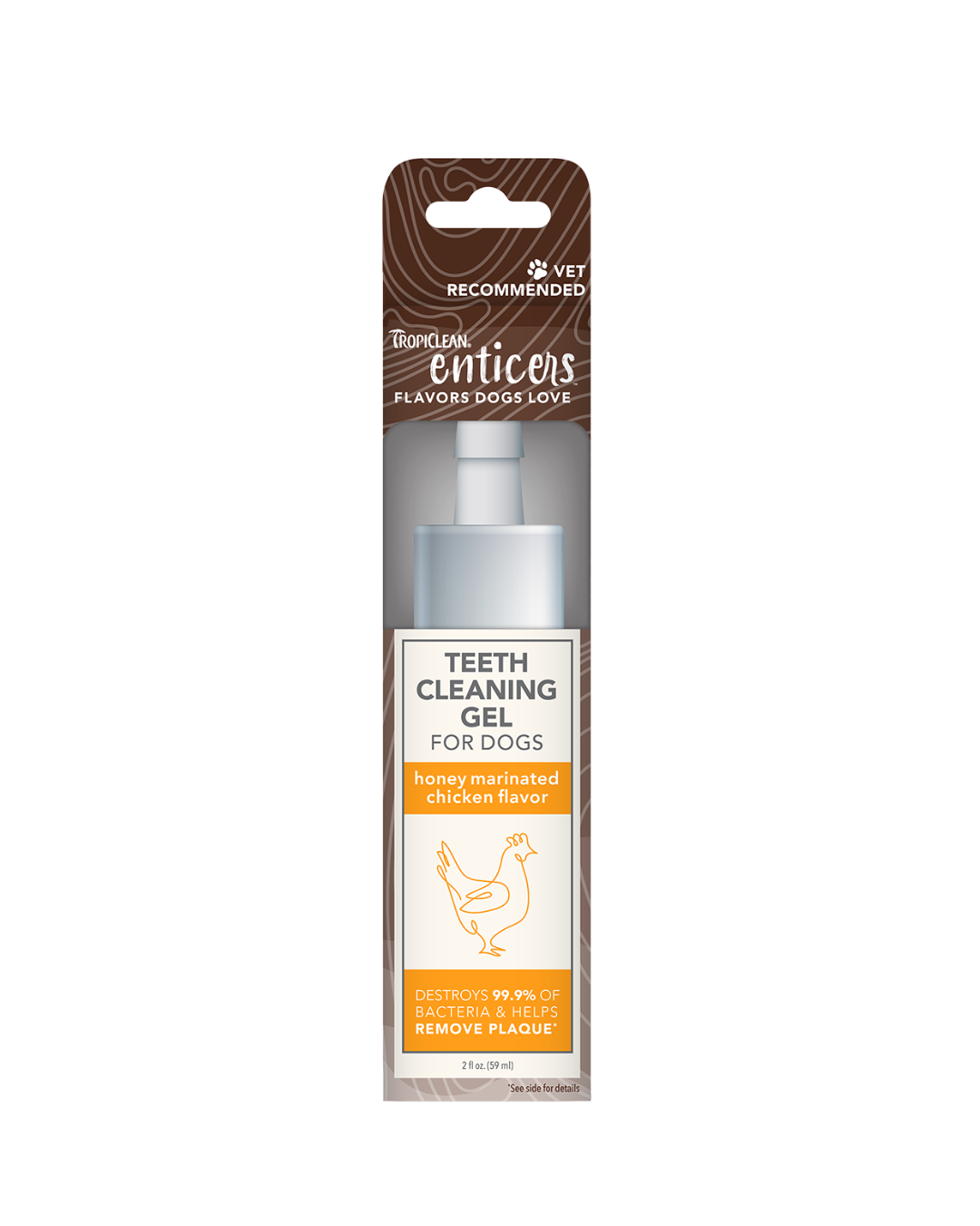 Tropiclean - Enticers Teeth Cleaning Gel For Dogs - Honey Marinated Chicken Flavor - 2OZ