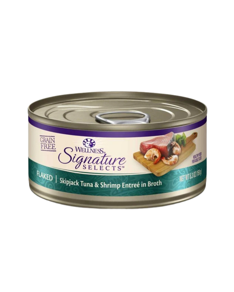 Wellness - Signature Selects - 無穀物貓罐頭 - 片狀鰹魚金槍魚和蝦 - 2.8盎司