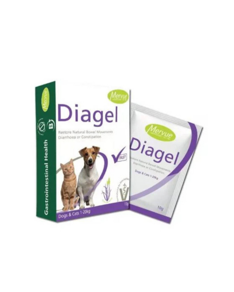 Mervue - Diagel Gastrointestinal Health for Dogs and Cats 1-20KG - 4x10G