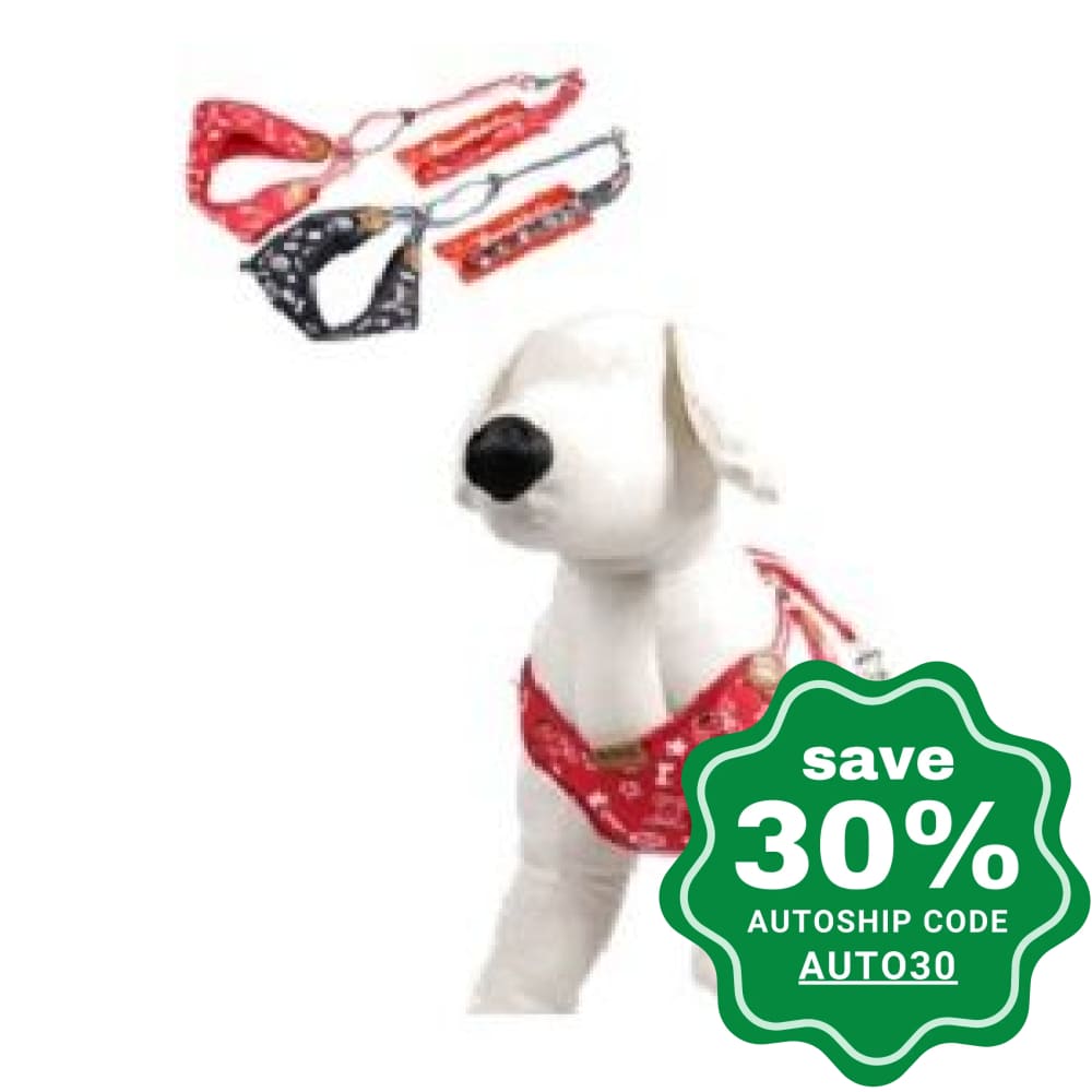 Lovabledog - Denim Leash &  Harness with Padding - Red - PetProject.HK