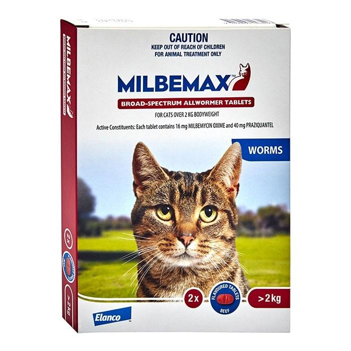 Milbemax - Allwormer Tablets For Large Cats 2-8Kg 2Tabs