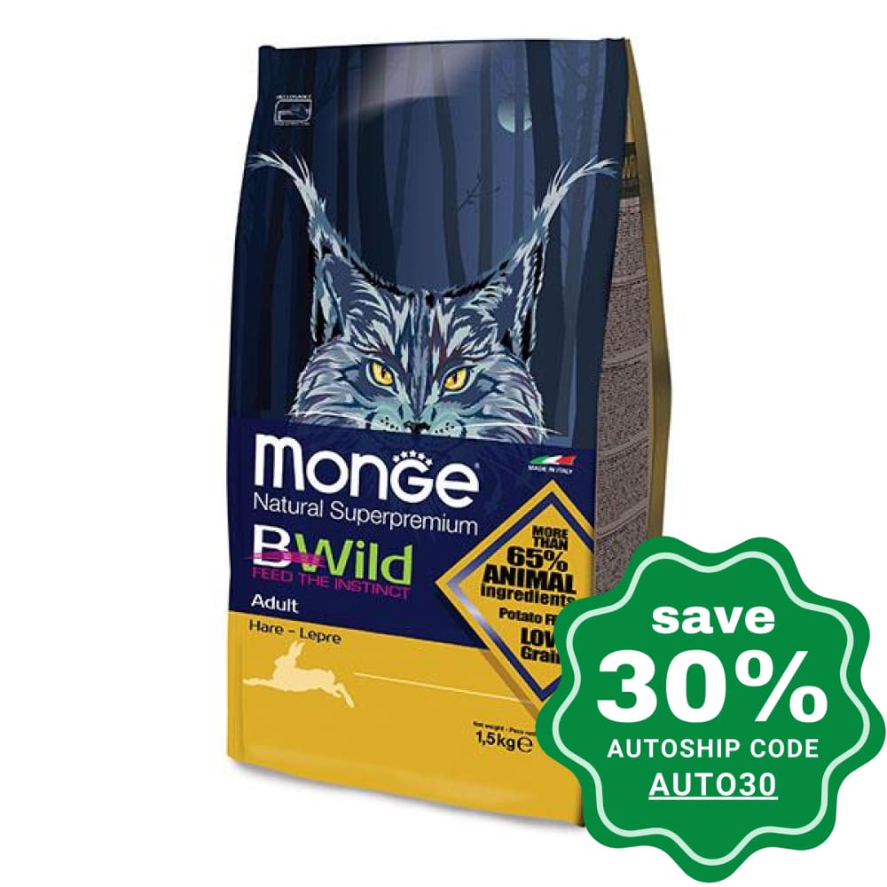 Monge - BWild Adult Dry Cat Food - Wild Hare - 1.5KG - PetProject.HK