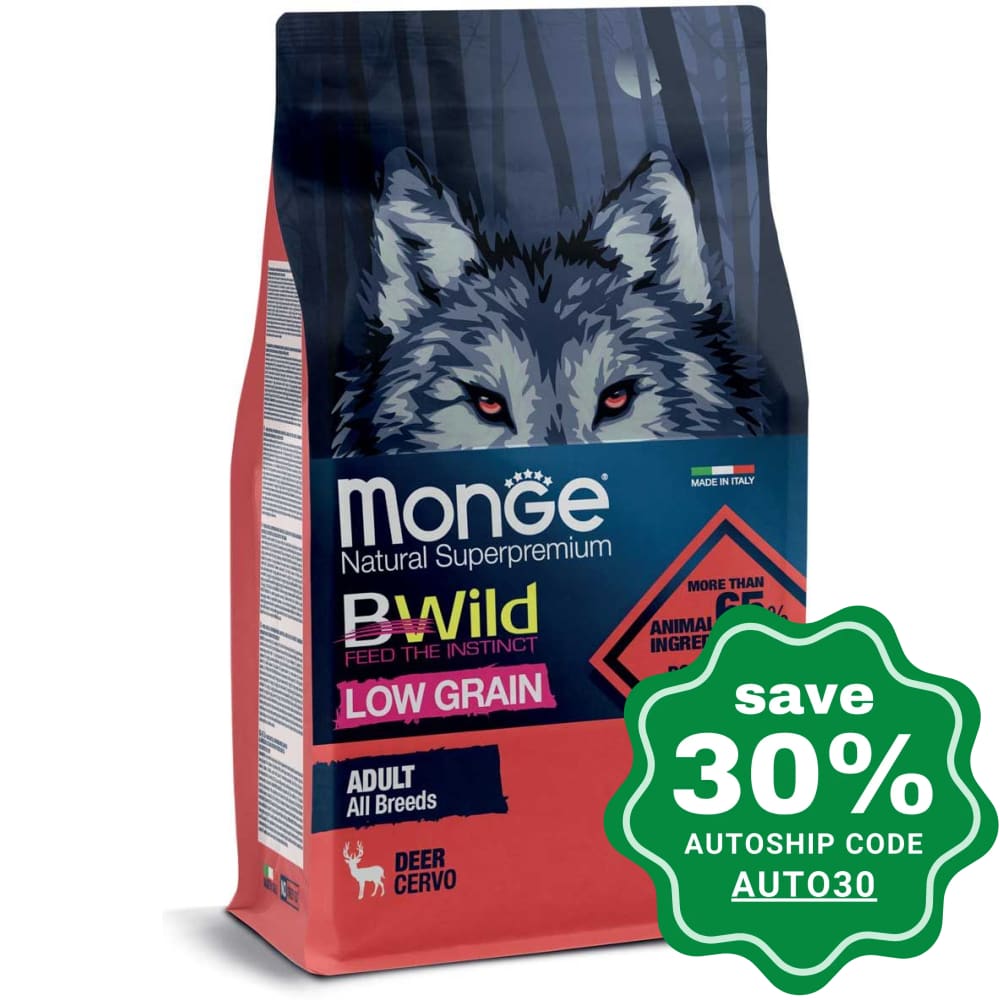 Monge - Bwild All Breeds Adult Dry Dog Food Wild Deer Recipe 15Kg Dogs