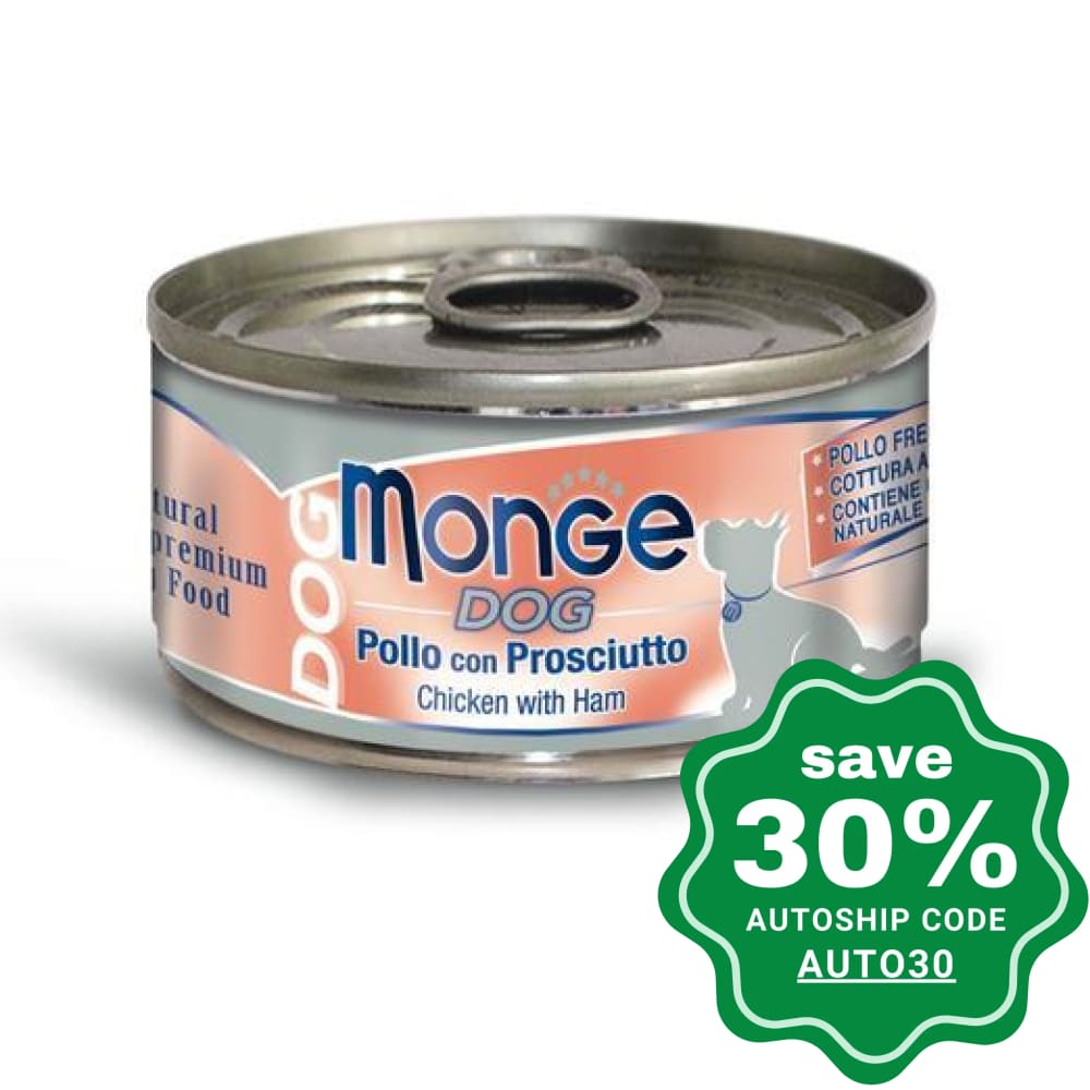 Monge - Chicken with Ham Canned Dog Food - 95G (24 Cans) - PetProject.HK