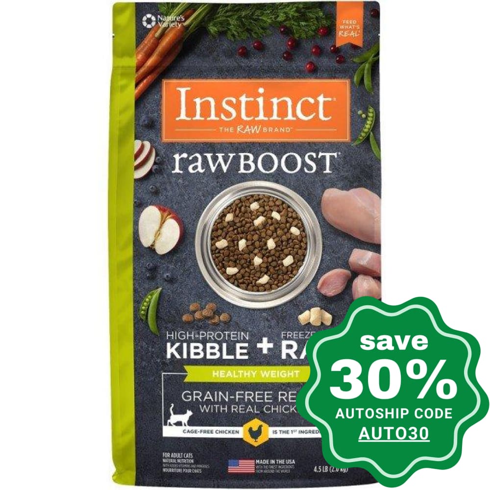 Nature's Variety Instinct - Cat Dry Food - Raw Boost Grain-Free with Chicken - Healthy Weight - 10LB - PetProject.HK