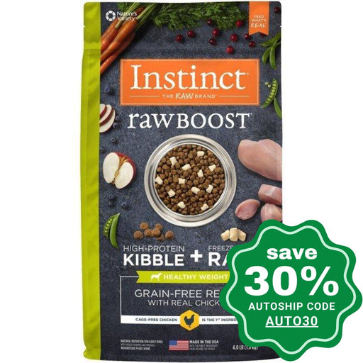 Nature's Variety Instinct - Dog Dry Food - Raw Boost Grain-Free with Chicken - Healthy Weight - 4LB - PetProject.HK