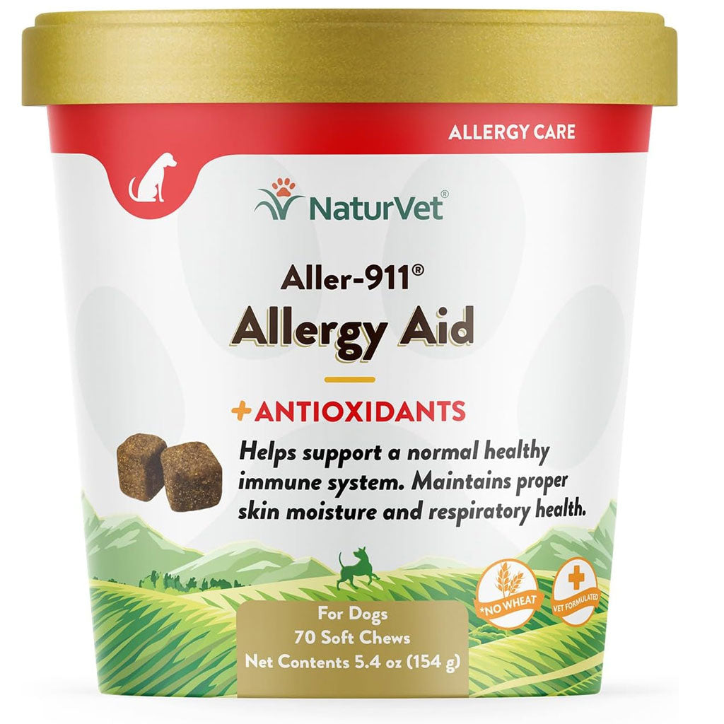 NaturVet Aller-911 Allergy Aid Plus Antioxidants Soft Chew for Dogs - 70's