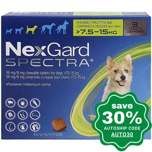 Nexgard - Spectra For Medium Dogs 7.5-15Kg (Green)