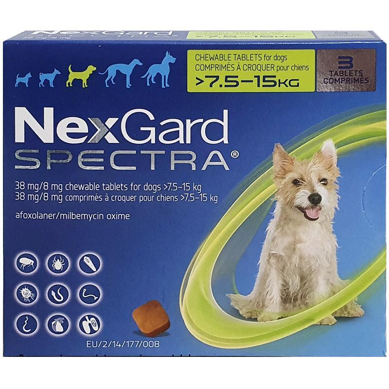 Nexgard - Spectra For Medium Dogs 7.5-15Kg (Green)