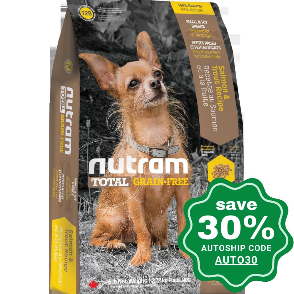 Nutram - T28 Total Grain Free Mini Dog Food - Salmon & Trout Recipe - 6.8KG - PetProject.HK