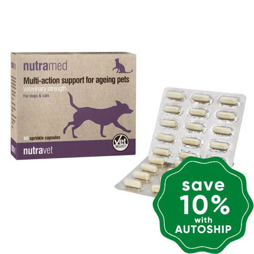 Nutravet - Nutramed For Multi-Action Support Ageing Pets 60Caps Dogs & Cats
