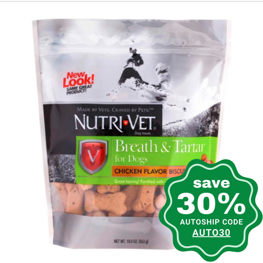 Nutri-Vet - Breath & Tartar Biscuit - Chicken Flavour - 19.5OZ - PetProject.HK