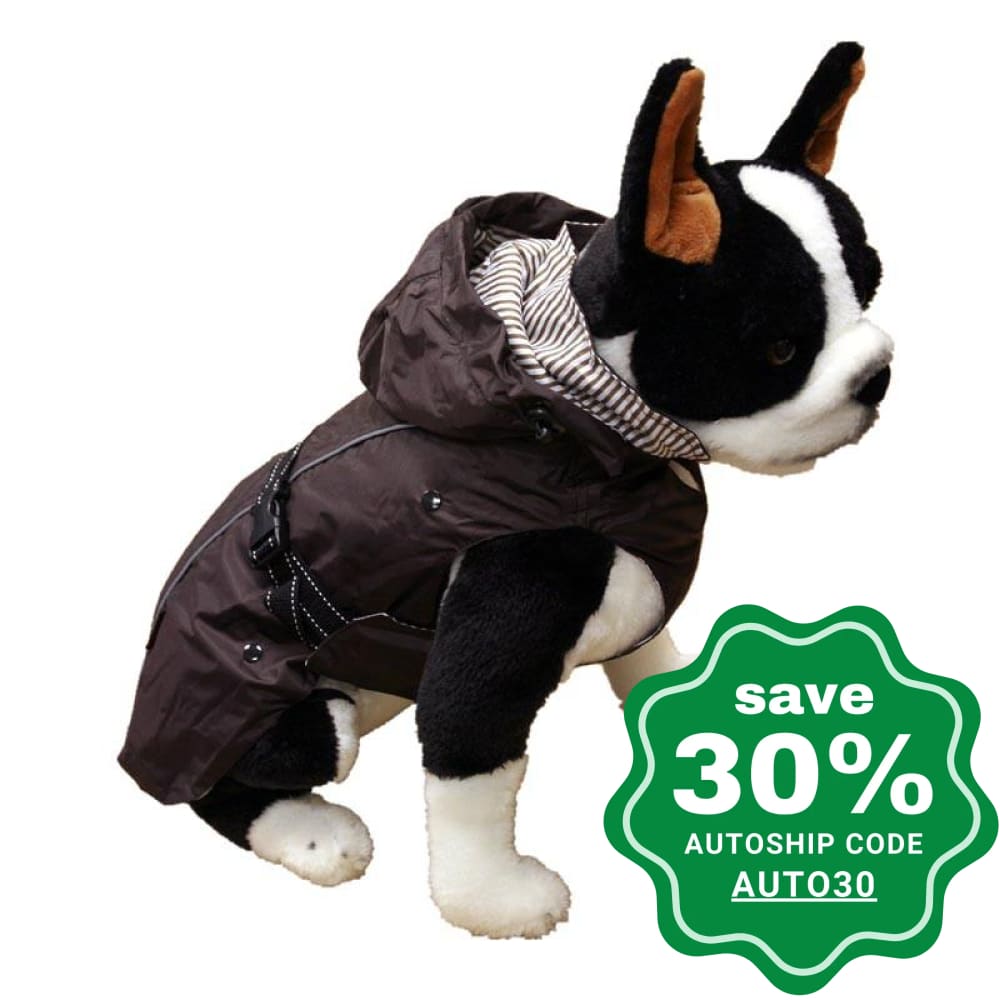 One for Pets - All-Weather Dog Coat with Removable Fleece - Brown - 10" - PetProject.HK