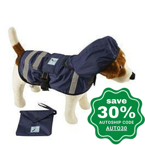 One for Pets - Safety Hooded Raincoats - Dark Blue (10") - PetProject.HK