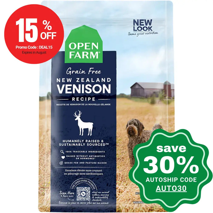 Open Farm - Dry Food For Dogs Grain Free New Zealand Venison Recipe 11Lb