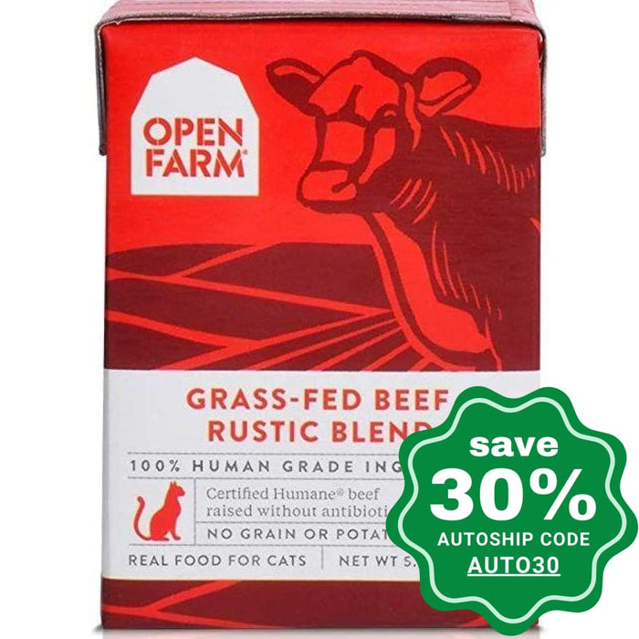 Open Farm - Wet Food For Cats Grain Free Rustic Blend Grass-Fed Beef Recipe 5.5Oz (Min. 24 Cartons)