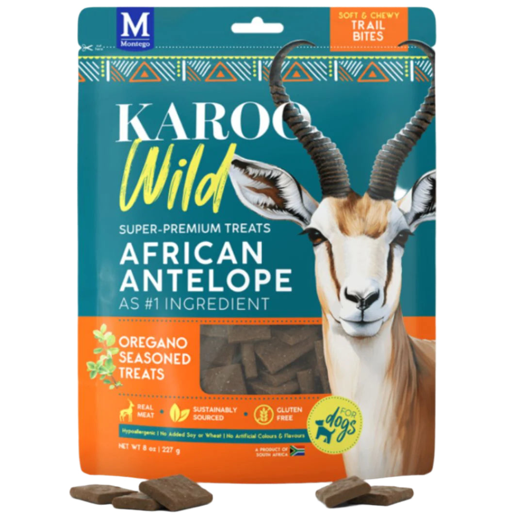 Karoo Wild - 狗狗零食 - 非洲羚羊肉零食 - 牛至小塊 - 227克