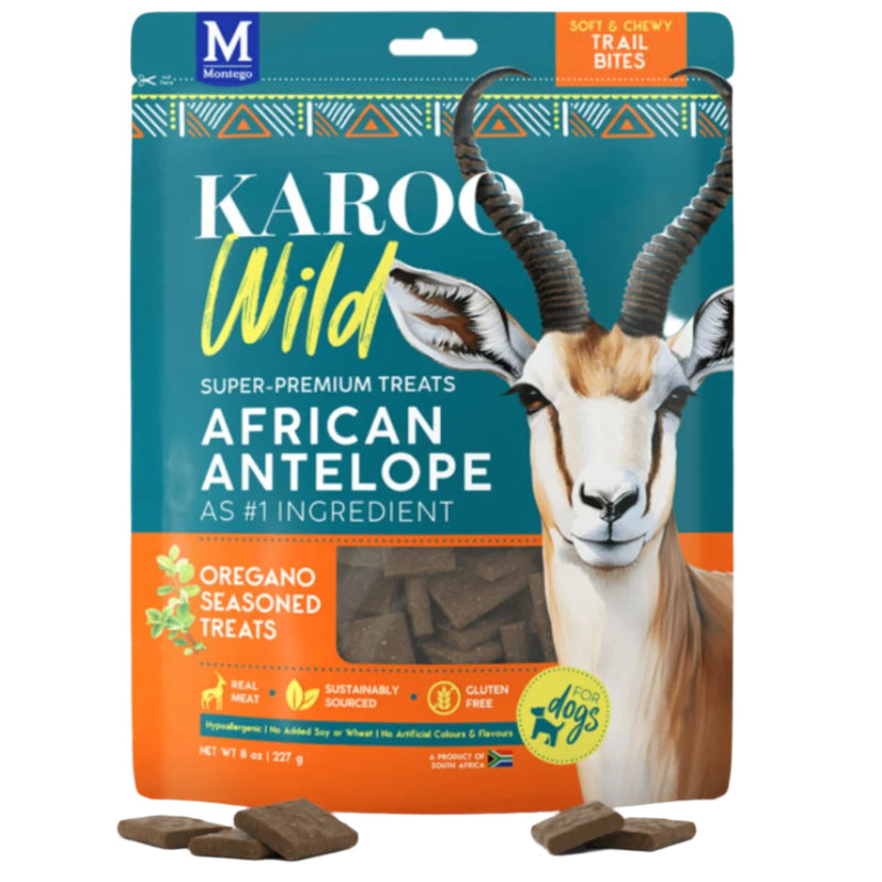 Karoo Wild - Treats for Dogs - African Antelope Meat Snack - Oregano Trail Bites - 227G