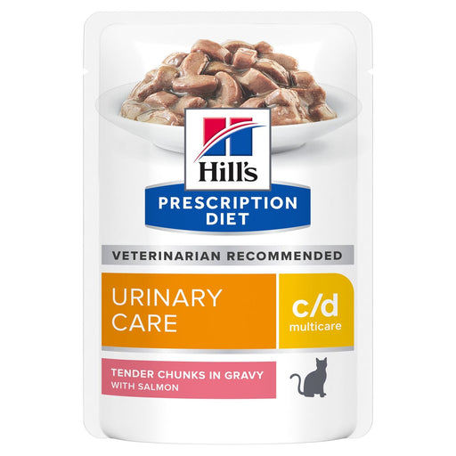 Hills Prescription Diet - Wet Cat Food C/d Multicare Feline Urinary Care Pouch With Salmon 85G (Min.