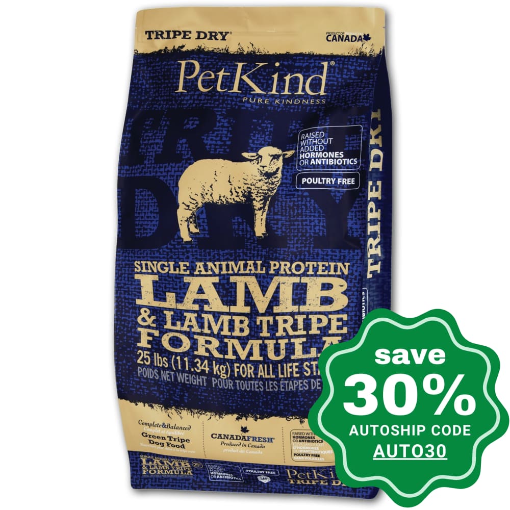 PetKind - Tripe Dry Single Animal Protein Lamb & Lamb Tripe Formula - 25LB - PetProject.HK