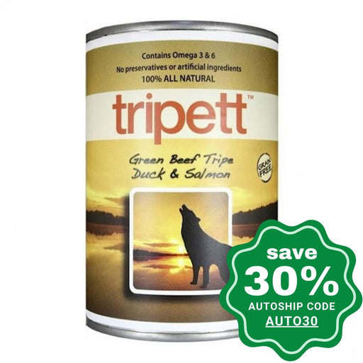 PetKind - Tripett Green Beef Tripe Duck & Salmon Canned Dog Food - 14OZ (4 cans) - PetProject.HK