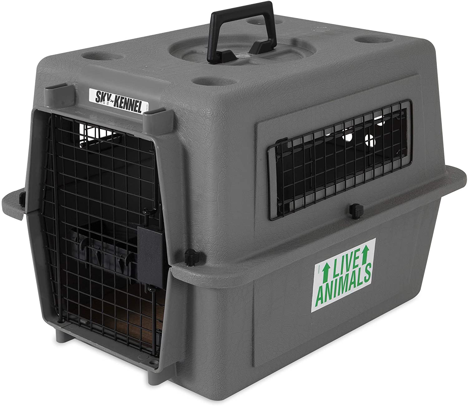 Petmate - Iata Approved Sky Kennel Small Carrier (Gray) 21’L X 16’W 15’H Dogs