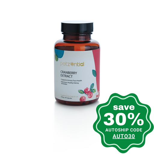 Petzential - Cranberry Extract (Urinary Tract Health) - 90 Capsules - PetProject.HK