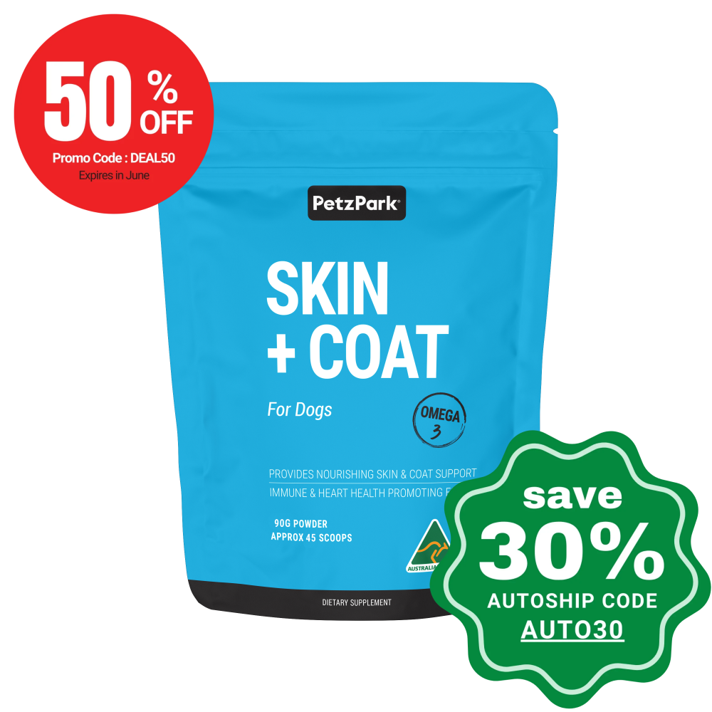 Petzpark - Skin + Coat Supplements For Dogs 45 Scoops 90G